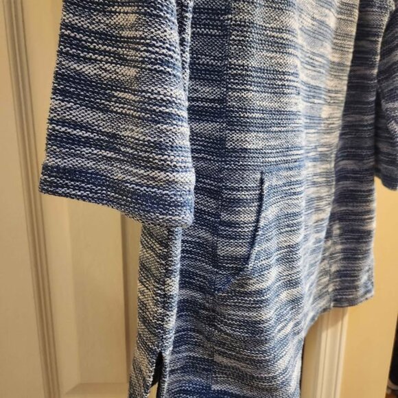 [L]‎ Liz Claiborne sweater, sz Large navy & white knit POCKETS 3/4 sleeves - Picture 5 of 6